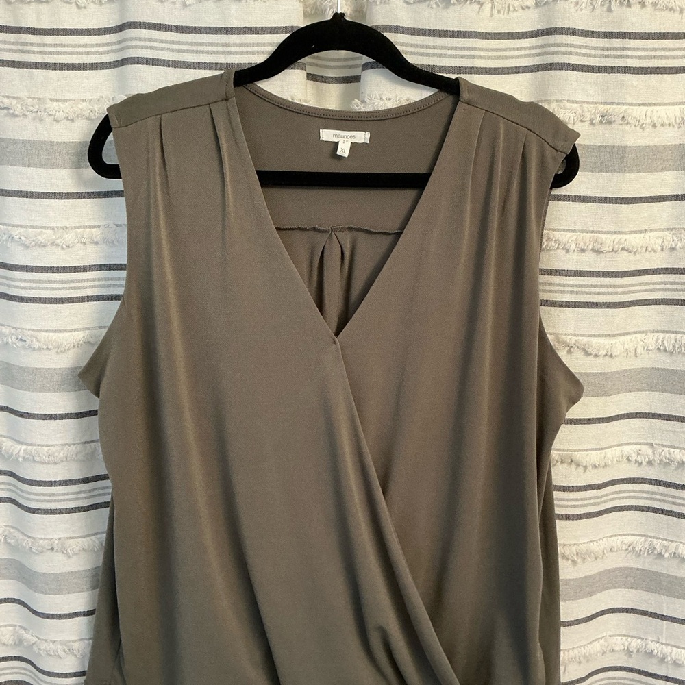Maurices Taupe V-Neck Top